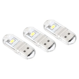PATIKIL USB Night Light, 3 Pack Portable Plug-in Mini LED Lamp Stick 2 Beads for Home Decor Reading Sleeping Camping, White