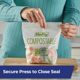 Hefty Compostable Press-To-Close​ Quart 40 Count