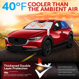 KAYZT Windshield Sun Shade for 2019-2025 Mazda CX-30 CX30 Foldable Sunshade Front Window Custom Fit Car Accessories