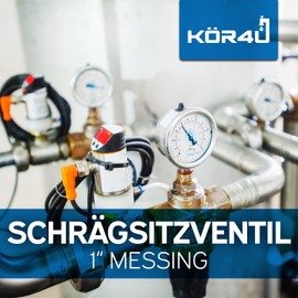 kör4u Angle Seat Valve 3/4 Inch, Brass, Rising Spindle, Female Thread on Both Sides, Suitable for Drinking Water (3/4 Inch without Emptying)