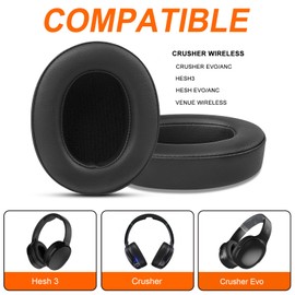 Gvoears - almohadillas para orejas de repuesto para Skullcandy Crusher inalámbrico, Crusher ANC/EVO, Hesh ANC/EVO, Hesh 3 auriculares inalámbricos, almohadillas para orejas también aptas para