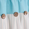 DOSLY IDÉES Farmhouse Rustic Teal Blue Cotton Blend Valance, Striped