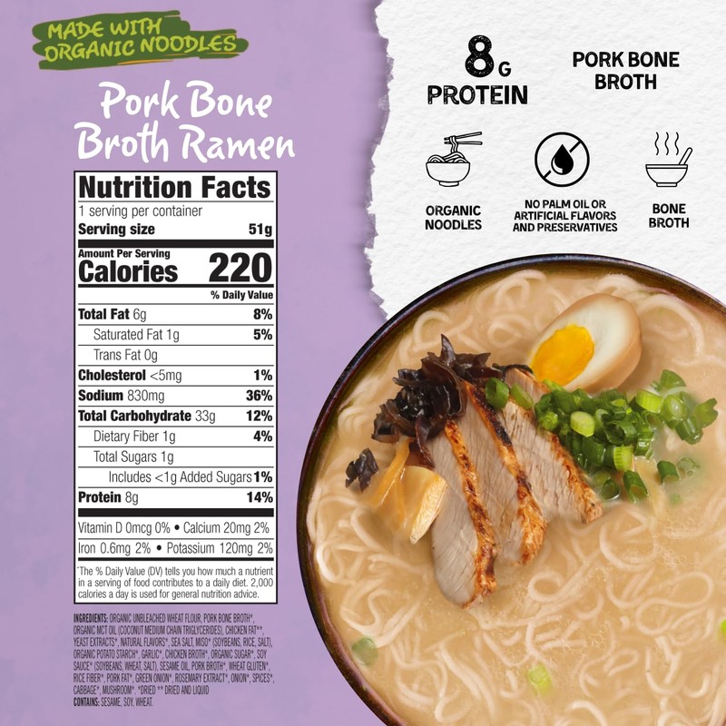 Mike’s Mighty Good Bone Broth Pork Ramen Cup (Pack of