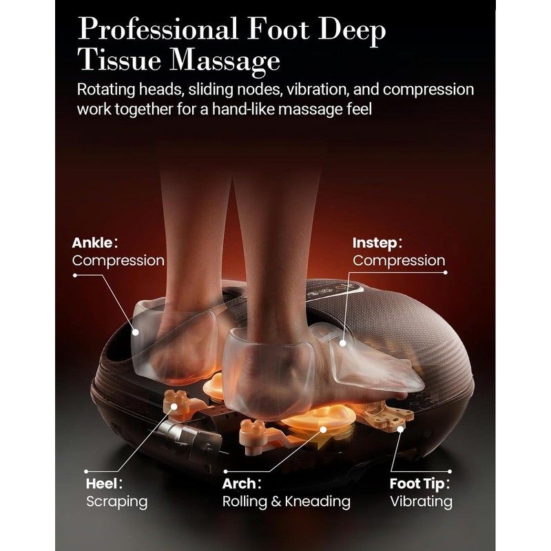 Foot Massager with Heat & Remote, 5-Level Compression