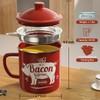 Bacon Grease Container With Strainer, 46OZ Large Enamel Grease Container,