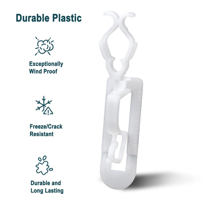 Universal Christmas Lights Clips, 100 Count All-in-One Gutter Clips for