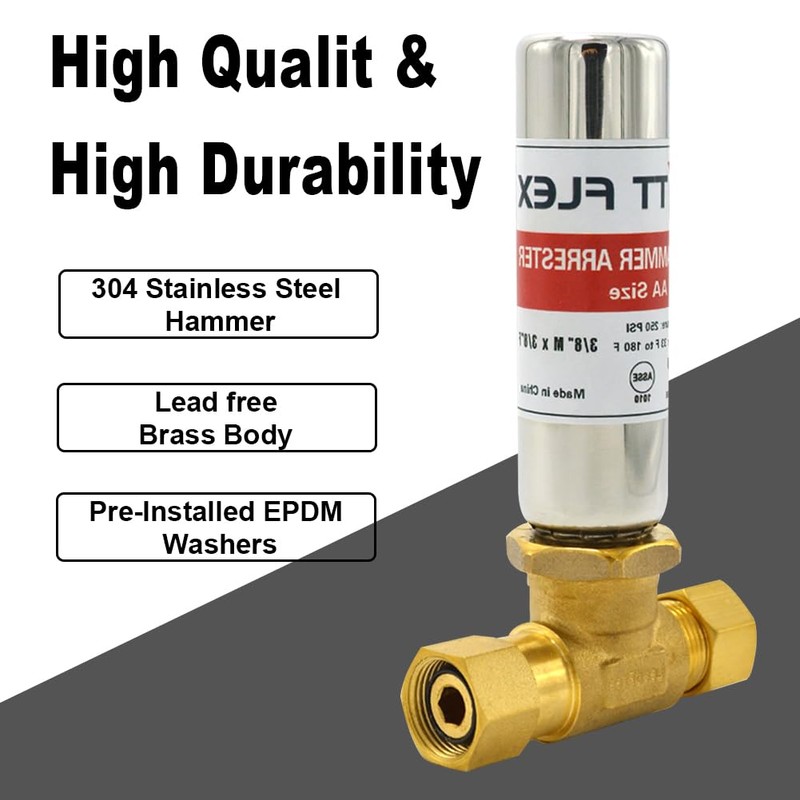 TT FLEX Stainless Steel Water Hammer Arrestor 3/8" male compression