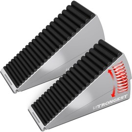 Strongest Home 2-Pack XL Heavy Duty Door Stopper Wedge – 5 Inch Chrome Door Stops with Superior Grip for Large Gaps