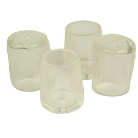 Tsuchino Clear Leg Cap for Pipes, 0.7 inches (18 mm), Pack of 4