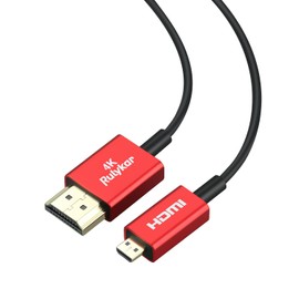 Micro HDMI to HDMI Cable Micro HDMI to HDMI 2m (Micro Type D Male to Type A Male Diameter 2.5mm) 4K 60Hz Compatible with GoPro 7 6 5/Transformer/Yoga and More
