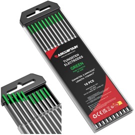 ARCCAPTAIN ARCCAPTAIN TIG Welding Tungsten Electrode 10-Pack 3/32"x 7"(Green - Pure Tungsten, WP, EWP)