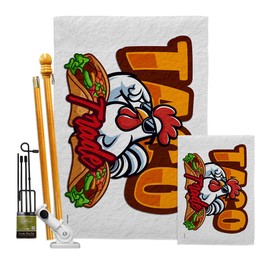 Trump Always Chicken Out Flag Kit Stand Pole Wall Hanging Decor Home Porch Trade Poster Garden Decoration Room Tapestry Banner Door Sign Fathers Day Funny Gift Made in USA