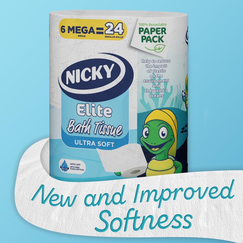 Nicky Elite Toilet Paper with Recyclable Paper Packaging, 36 Ultra