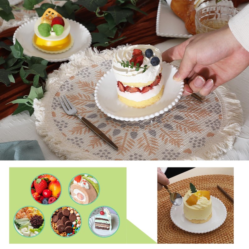 TAMAYKIM 5.5 Inch Porcelain Dessert Plates Set of 18, Small