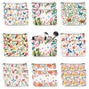 DOODLREAM 16Pcs Canvas Flower Leaves Makeup Bag, 9.06" x 5.9"