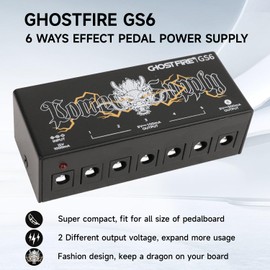GHOSTFIRE GS6 Guitar Pedal Power Supply 9V/1000mA High Current for 9V/12V/18V Effect Pedals (GS6)