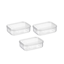 Lustroware 3 pc, Lustroware Airtight Meal Prep Food Storage Container Clear Bento Lunch Box - 21 oz