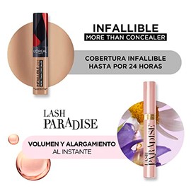L'OREAL PARIS Kit mascara Lash Paradise Waterproof + corrector infalible tono 329