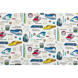 Miwaki Placemat, Fabric Placemat, For Kids, Boys, Girls, Kindergarten, Nursery School, Simple, Lunch Mat with Name Tag, Made in Japan, Motif, Light Blue, White, Train, Shinkansen Traditional Train,