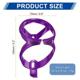 HARFINGTON 2pcs Bicycle Water Bottle Holder Ultra Lightweight Universal Bike Bottle Cages Cycling Cup Holder for MTB Road Gravel, Purple