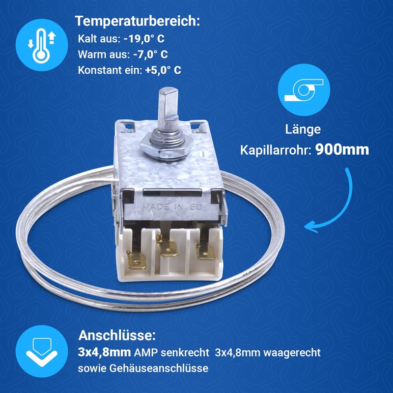 VIOKS Refrigerator Thermostat Replacement for Ranco K59-H1300 & Liebhеrr 6151086