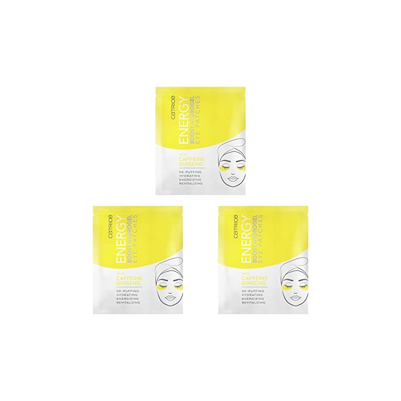 Catrice Energy Boost Hydrogel Eye Patches, Transparent, Nourishing, Cooling, Revitalising,