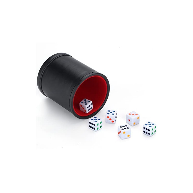 Felt Lined Professional Dice Cup - with 6 Dice Quiet