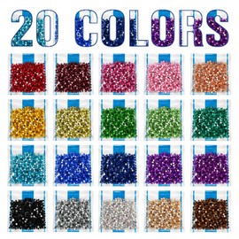 Flatback Rhinestones 10000PCS, 20 Colors 3mm Resin Gems for Nail Art