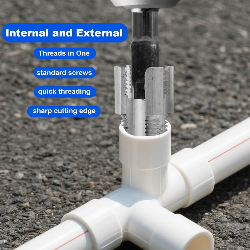 Lyreh 2pcs Integrated Internal and External Pipe Threading Tool, 2