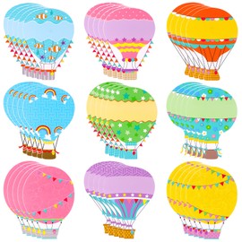 YXSJAS 45 Pieces Colorful Hot Air Balloons Cutouts Hot Air Balloons Name Tags Labels Classroom Bulletin Board Accents Paper for Back to School Bulletin Board Decor Teacher Student DIY Craft Projects
