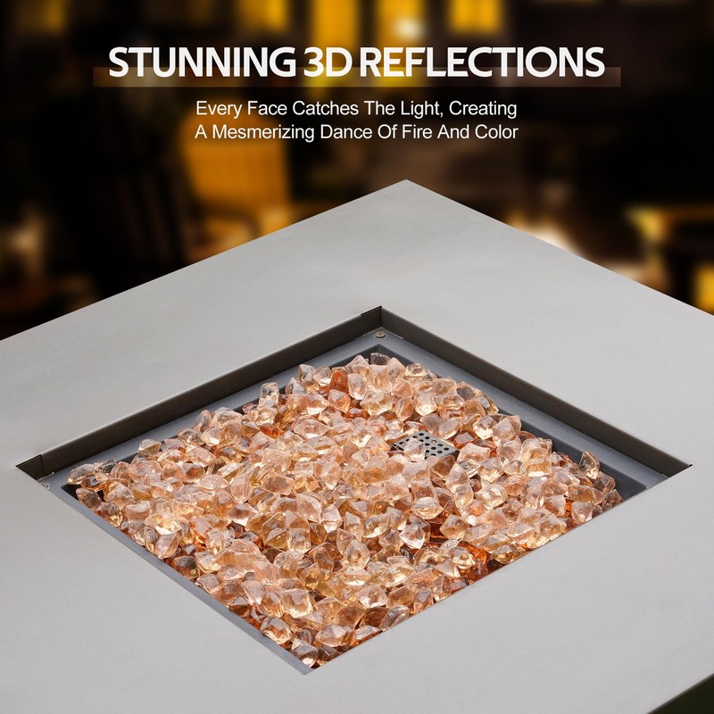 Mr. Fireglass 1/2-Inch Polygon Fire Glass for Fireplace Fire Pit