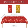 2 Pack Christmas Tablecloths Plastic Rectangle Table Covers,137*274cm Gold and