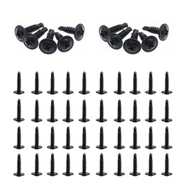 Black Self Drilling Screws M4.8 x 16 mm, Phillips Modified Truss Head, 410 Stainless Steel Screws, Self Tapping Fasteners Bolts for Plastic Wood Furniture Metal and Drywall, 50 Pcs