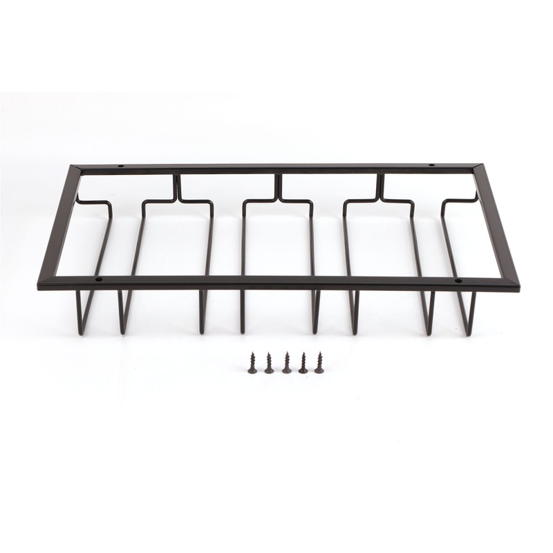 Stemware Holder Black 4 Slot Iron Wire Assembled Design Corrosion