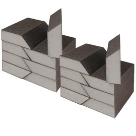 120 Grit Angled Sanding Blocks, Jamiikury Fine Sponge Sand Block Washable and Reusable, Wet & Dry Sandpaper Block for Wood Metal Drywall and Furniture Paint - Pack of 16