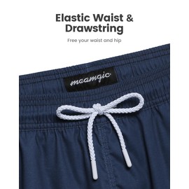 MaaMgic Swim Shorts Women Quick Dry Beach Board Shorts for Women Bathing Suit,Navy,Medium