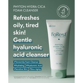 FOREST Phyton Hydra Cica Foam Cleanser 6.76 fl. oz. | Moisturizing | Low-pH | Hydrating Cleansing Wash for Sensitive Skin | Korean Skin Care | Deep Cleansing