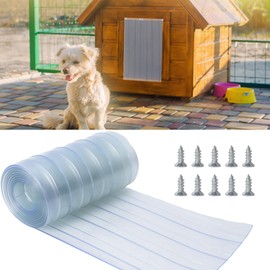Klmnop Dog Door Replacement Flap, Plastic Vinyl Door Strips with Screws, Transparent Pet House Door Flap for DIY Dog or Cat Door, Easy to Cut