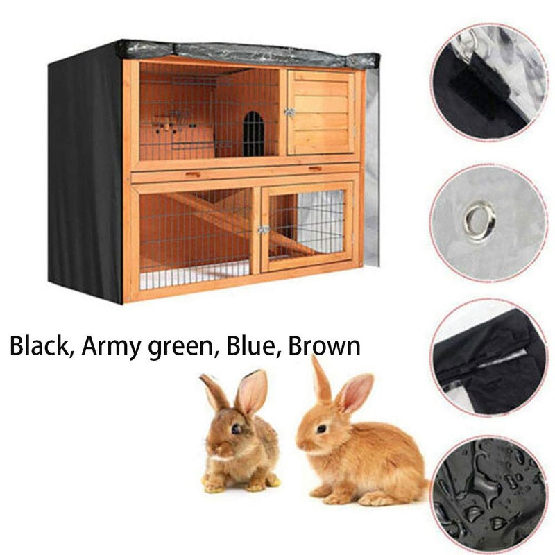 Universal Rabbit Hutch Cover, Waterproof Rabbit Cage Dust Cover Double
