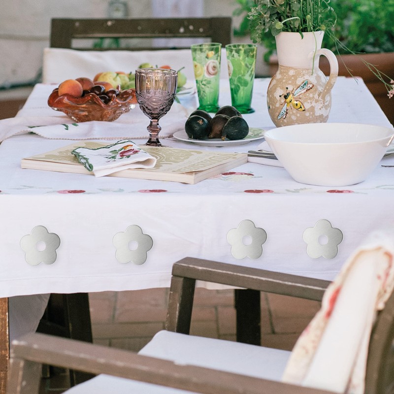 com-four® 8 x Tablecloth Weights Stainless Steel Magnetic Table Cloth