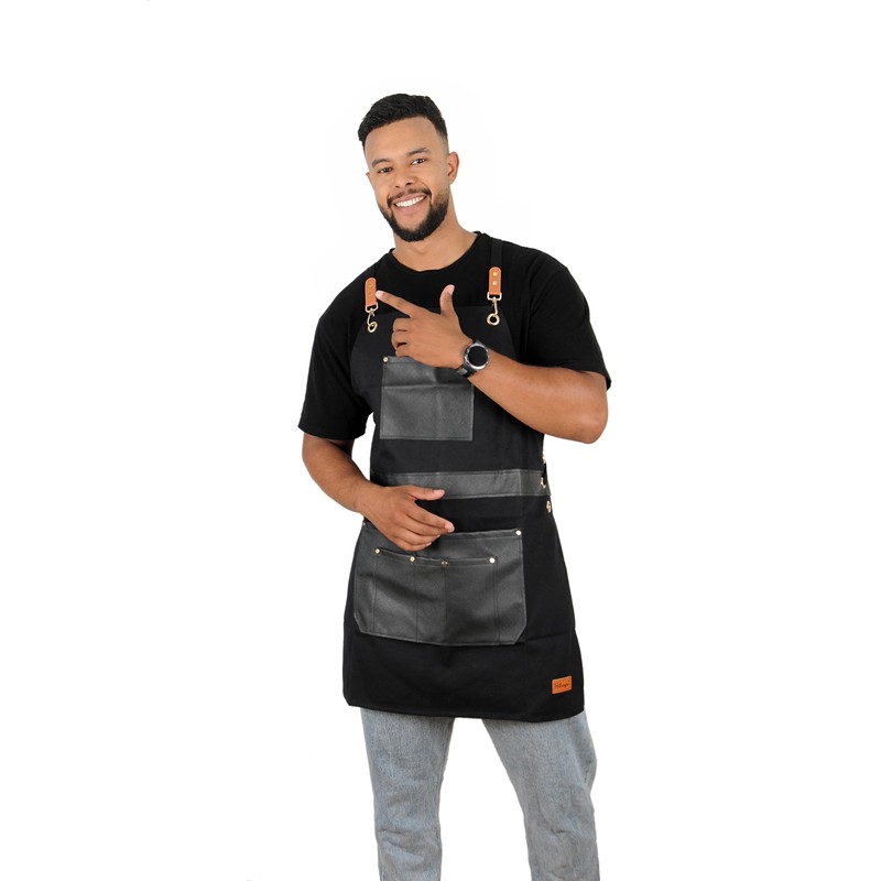 Pelocapa Barber Hair Stylists Working Apron Waterproof Canvas Apron with