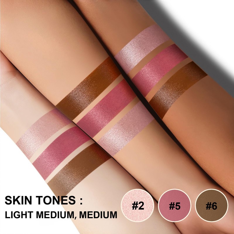 Lezero 3Pcs Contour Stick Makeup Kit, Shades with Highlighter, Blush