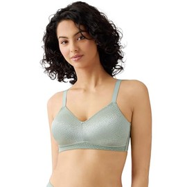 Wacoal Women's Back Appeal Unlined Mid Coverage Wire Free Bra, 852303, Iceberg Green