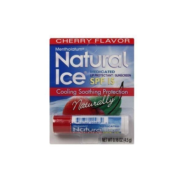 Natural Ice Medicated Lip Protectant SPF 15-Cherry, 2 pack