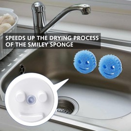 Smiley Face Sponge Holder, Scrubber Sponge Holder, Suction Cup Scrubber Holder for Sink, Kitchen Sponge Holder, Holder for Scrubber Daddy Mommy Sink Organisation (Sponges Not Included)