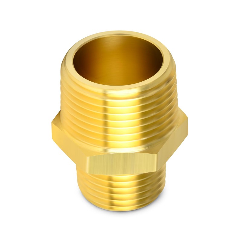 TAILONZ PNEUMATIC 5PCS Brass Pipe Fitting, Reducer Adapter, Hex Nipple,