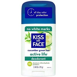 Kiss My Face Active Life Deodorant, Cucumber Green Tea 2.48 oz (Pack of 4)