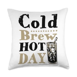 Cold Brew Hot Day Latte Iced Coffee Lover Espresso Throw Pillow