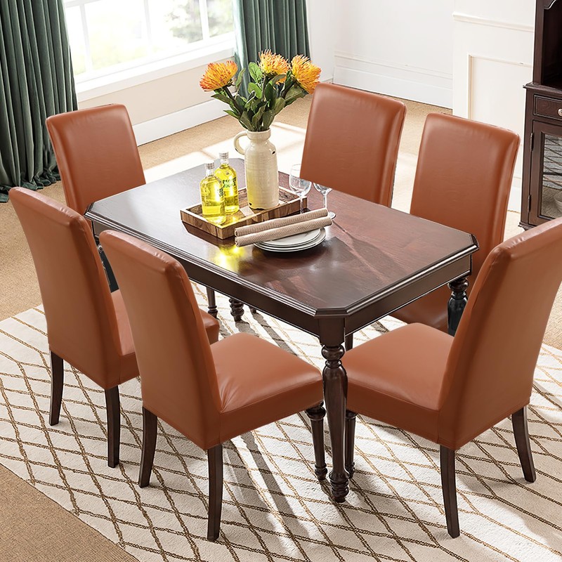 YISUN Dining Chair Covers, Solid Pu Leather Waterproof and Oilproof