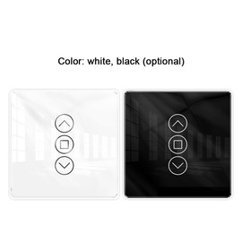 Tuya Wifi Intelligent Curtain Switch Arc Glass Touched Screen Curtain Controlling Panel Compatible with Alexa  Assistant